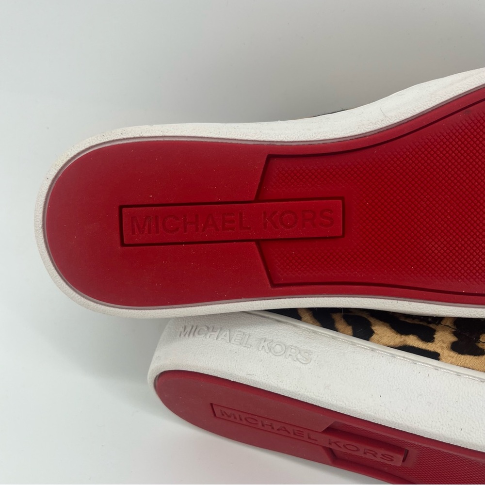 NEW Michael Kors Keaton Leopard Calf Hair Slip-On Sneaker Women’s Size 8 - Picture 9 of 9